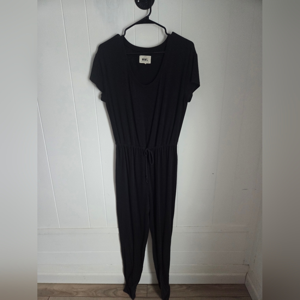 Madewell Black Short-Sleeve Jumpsuit